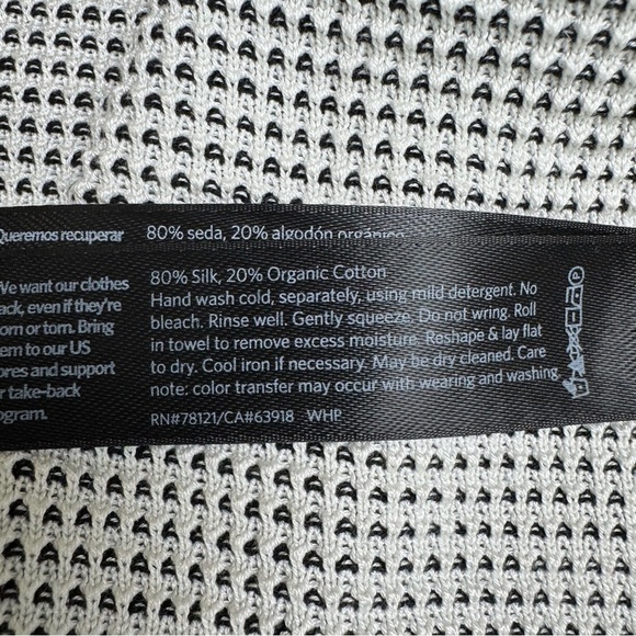 Eileen Fisher Black White Open-Front Women's Sweater - Picture 9 of 9